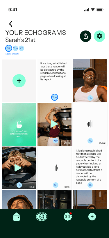 Your Echograms — a collaborative grid of memories from family and friends
